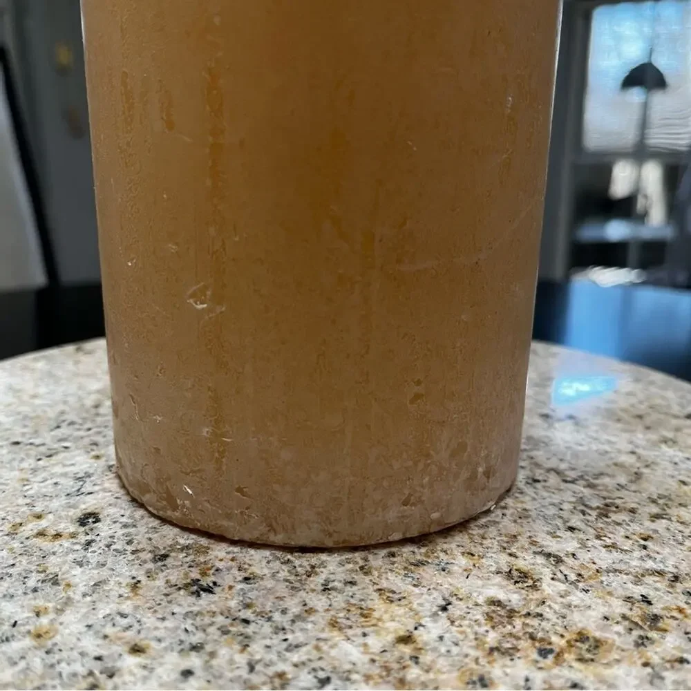 NEW Pottery Barn Timber Pillar Cylinder Centerpiece Long Burning Wax Candle 12”